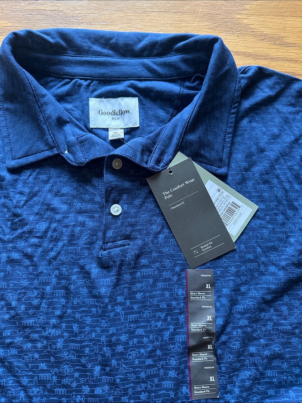 Goodfellow & Co Navy Heather Polo Shirt